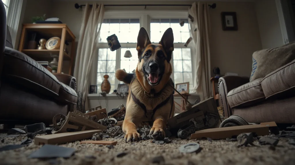 Pastor Alemão Destrói Móveis