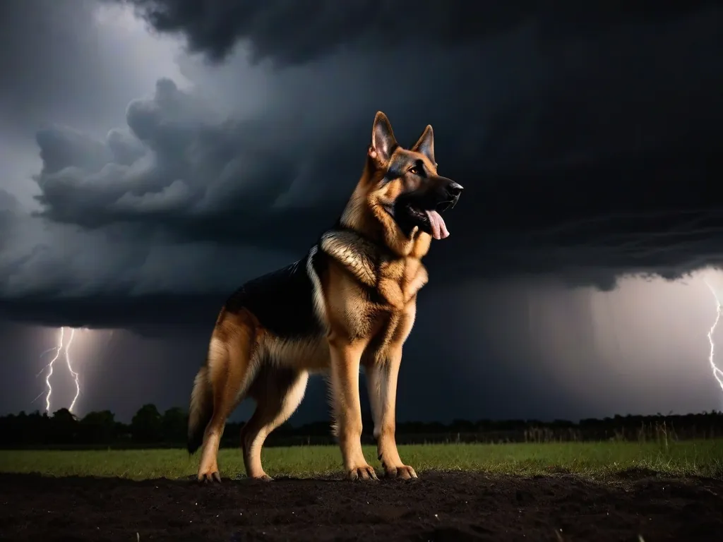 pastor alemão protege o dono