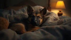 primeira noite do filhote de pastor alemão em casa